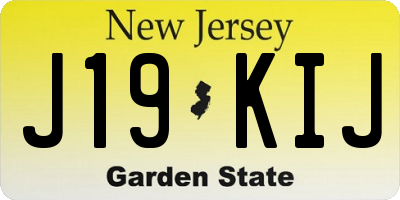 NJ license plate J19KIJ