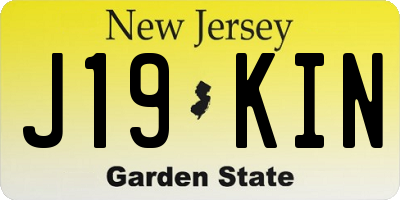NJ license plate J19KIN