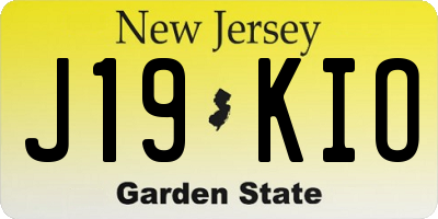 NJ license plate J19KIO