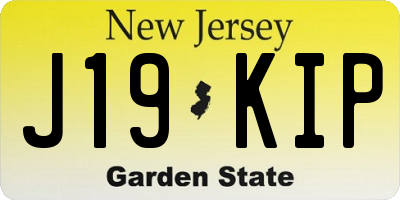 NJ license plate J19KIP