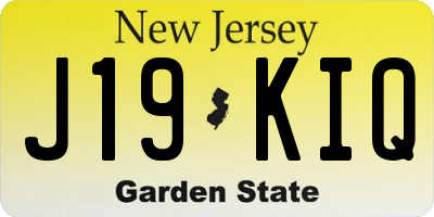 NJ license plate J19KIQ