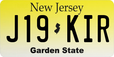NJ license plate J19KIR