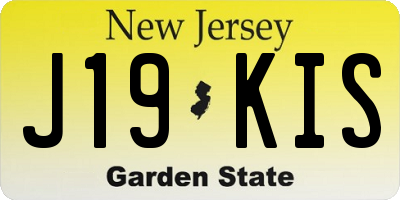 NJ license plate J19KIS