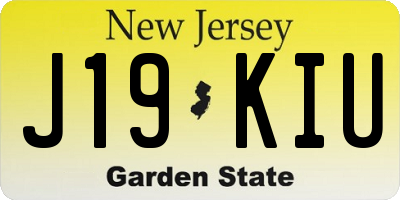 NJ license plate J19KIU