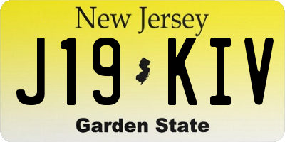 NJ license plate J19KIV