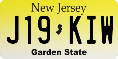 NJ license plate J19KIW