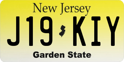 NJ license plate J19KIY
