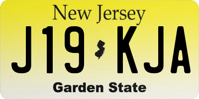 NJ license plate J19KJA