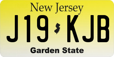 NJ license plate J19KJB