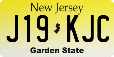 NJ license plate J19KJC