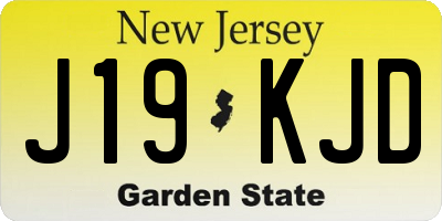 NJ license plate J19KJD