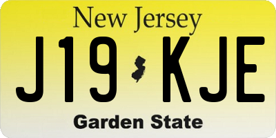 NJ license plate J19KJE