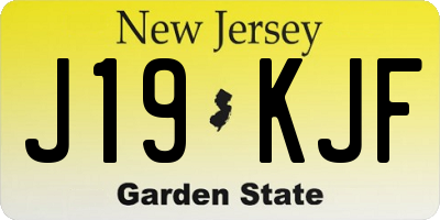 NJ license plate J19KJF