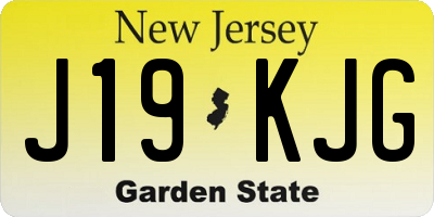 NJ license plate J19KJG