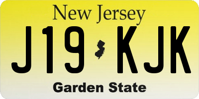 NJ license plate J19KJK