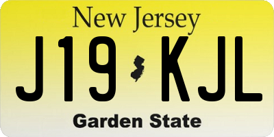 NJ license plate J19KJL