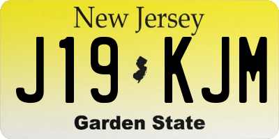 NJ license plate J19KJM