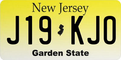 NJ license plate J19KJO