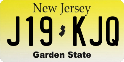 NJ license plate J19KJQ