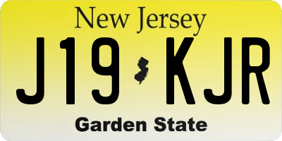 NJ license plate J19KJR