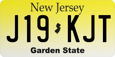 NJ license plate J19KJT