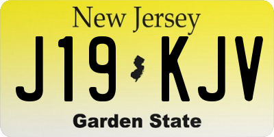 NJ license plate J19KJV