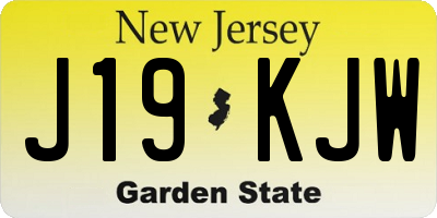 NJ license plate J19KJW