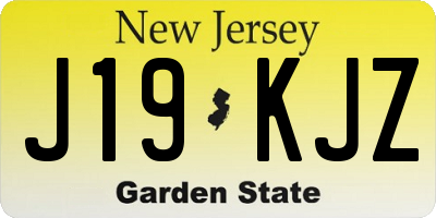 NJ license plate J19KJZ