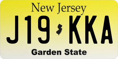 NJ license plate J19KKA