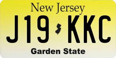 NJ license plate J19KKC
