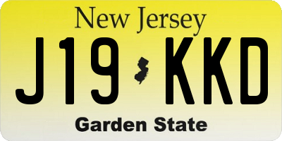 NJ license plate J19KKD