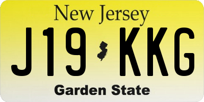 NJ license plate J19KKG