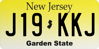 NJ license plate J19KKJ