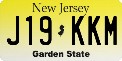 NJ license plate J19KKM