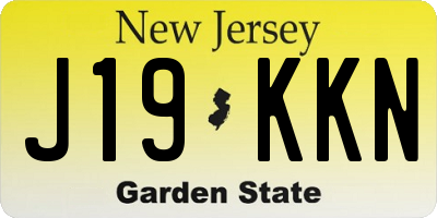 NJ license plate J19KKN