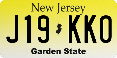 NJ license plate J19KKO