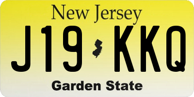 NJ license plate J19KKQ