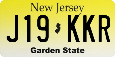 NJ license plate J19KKR