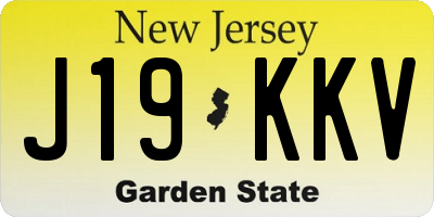 NJ license plate J19KKV