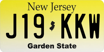 NJ license plate J19KKW