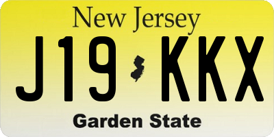 NJ license plate J19KKX