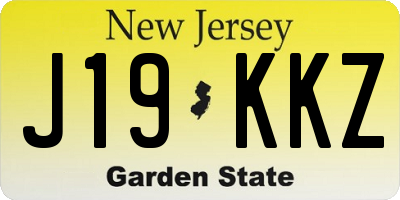 NJ license plate J19KKZ