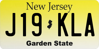 NJ license plate J19KLA