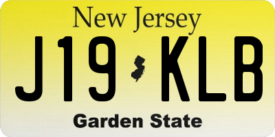 NJ license plate J19KLB
