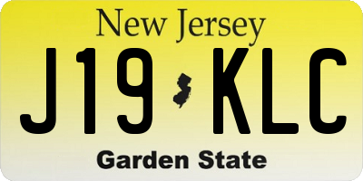 NJ license plate J19KLC