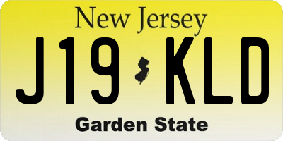 NJ license plate J19KLD