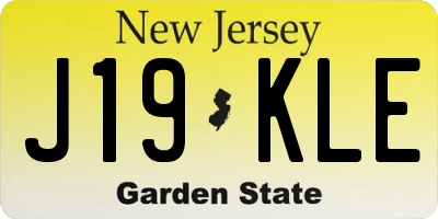 NJ license plate J19KLE
