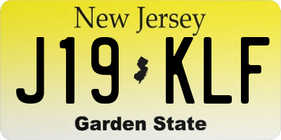 NJ license plate J19KLF