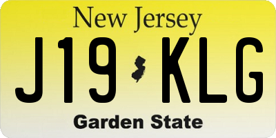 NJ license plate J19KLG