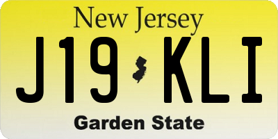 NJ license plate J19KLI